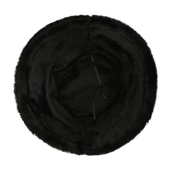 Fluffy Bucket Hat Women Warm Lining Winter Faux Cozy Wide Brim - Picture 3 of 15